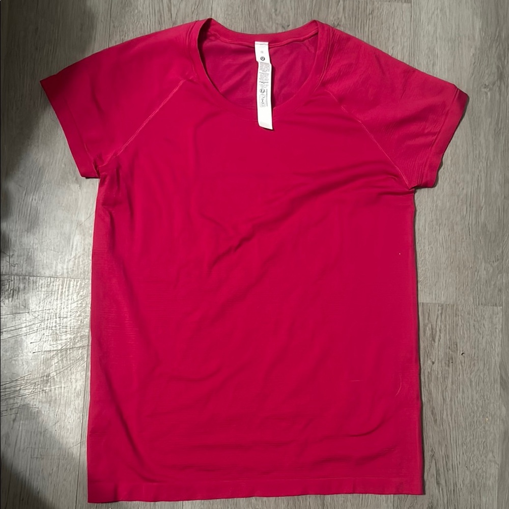 Lululemon Athletica Pink Raglan Short Sleeve Fitted Tee